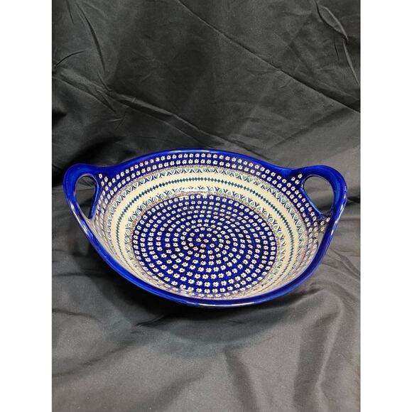 Poland Polish Pottery Sylvia Klimek Handled Serving Bowl - Picture 1 of 3